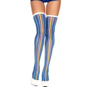 Music Legs Multicolor Zigzag Thigh Hi